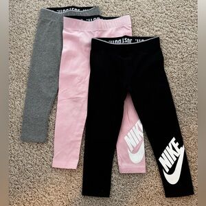 Nike 3-pack BUNDLE 4T toddler girls legging like new pink black grey